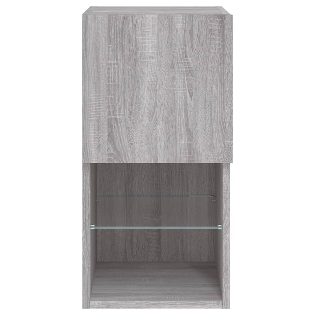 vidaXL Szafka pod telewizor z LED, szary dąb sonoma, 30,5x30x60 cm