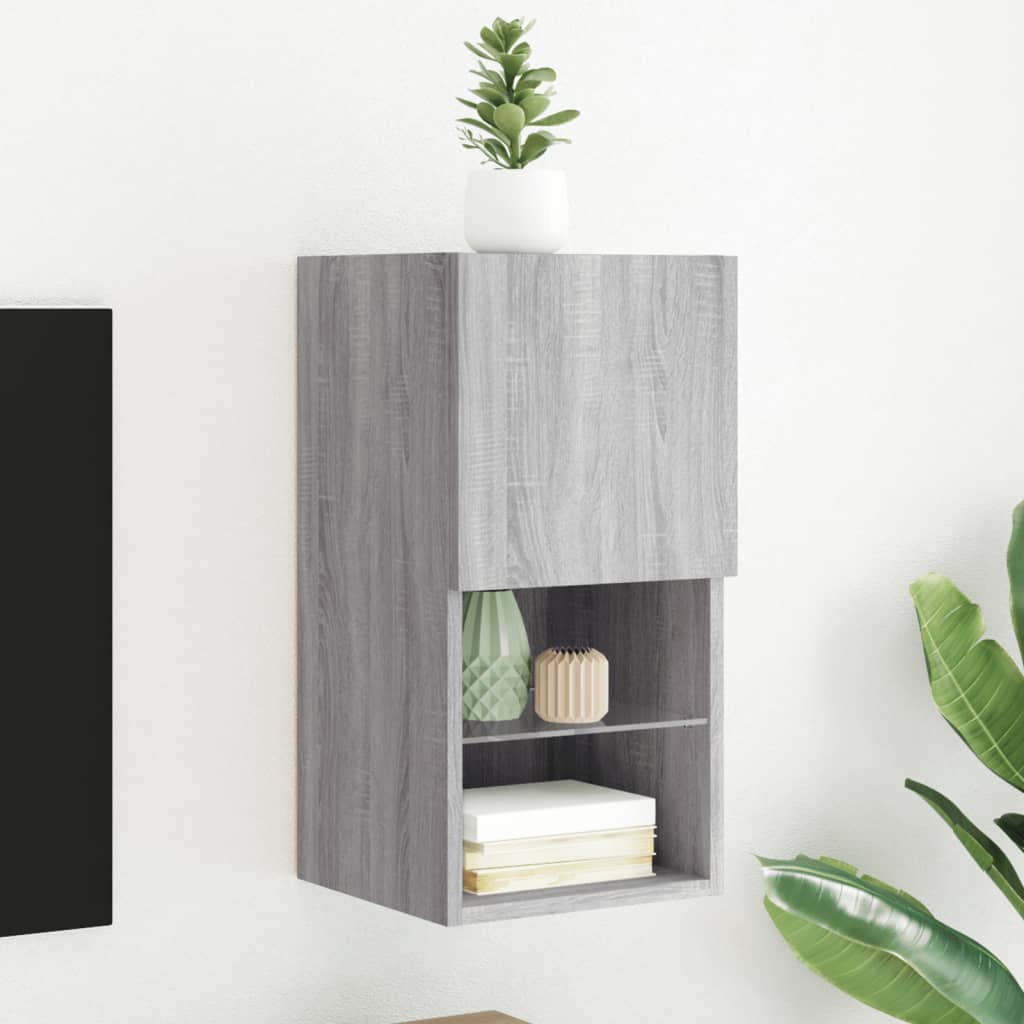 vidaXL Szafka pod telewizor z LED, szary dąb sonoma, 30,5x30x60 cm