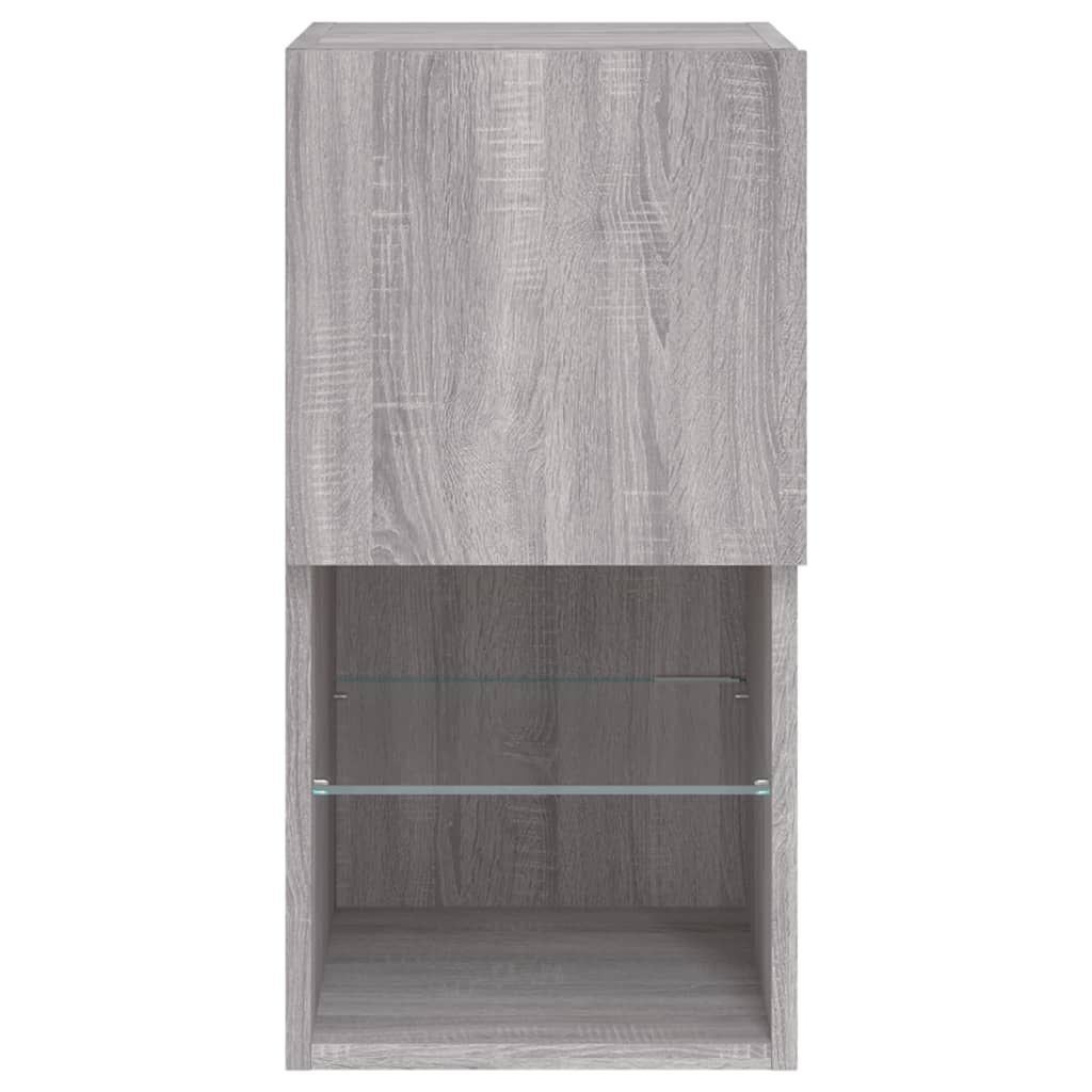 vidaXL Szafki pod TV z LED, 2 szt. szary dąb sonoma, 30,5x30x60 cm
