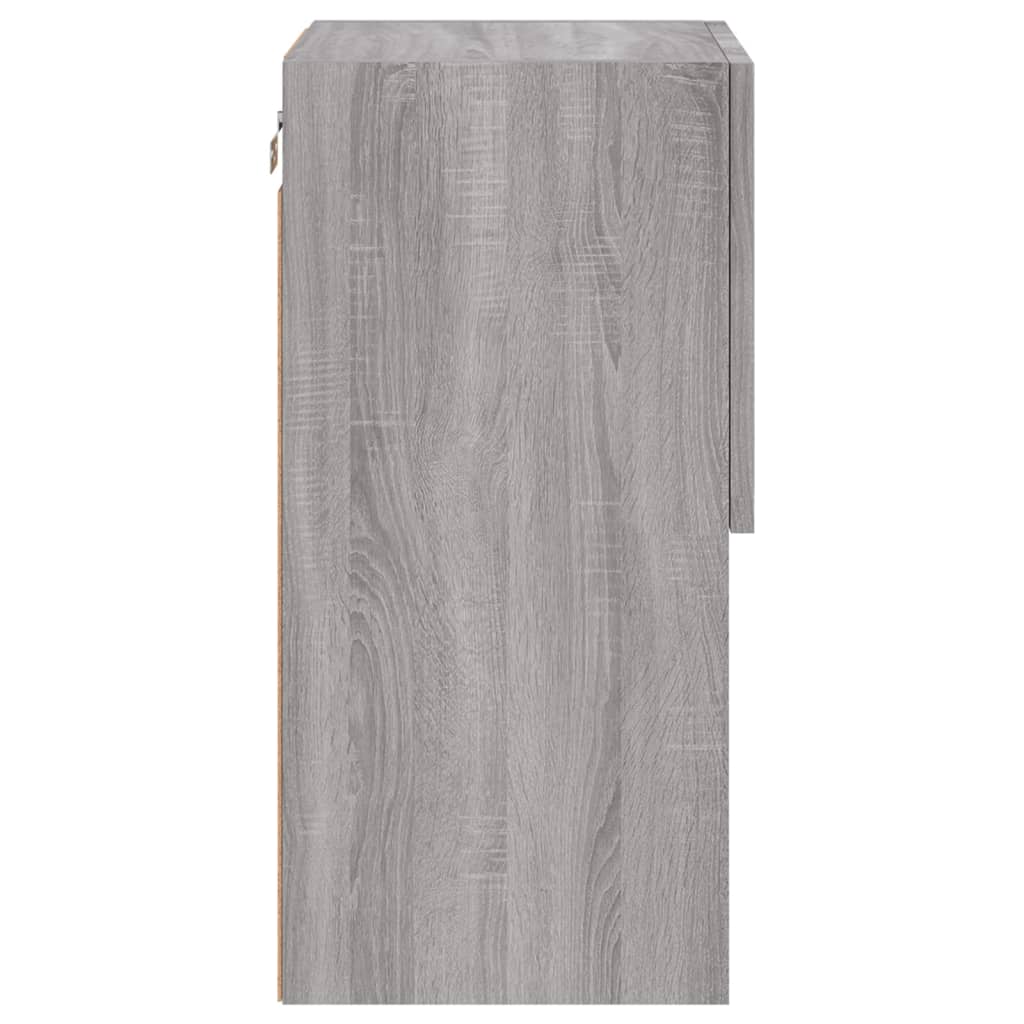 vidaXL Szafki pod TV z LED, 2 szt. szary dąb sonoma, 30,5x30x60 cm