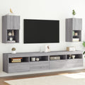 vidaXL Szafki pod TV z LED, 2 szt. szary dąb sonoma, 30,5x30x60 cm