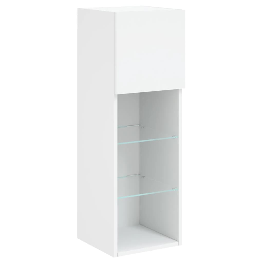 vidaXL Szafka TV, z LED, biała, 30,5x30x90 cm