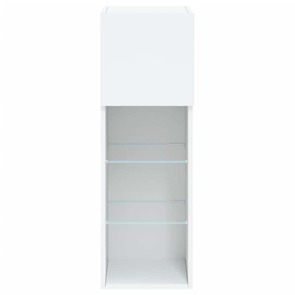 vidaXL Szafka TV, z LED, biała, 30,5x30x90 cm