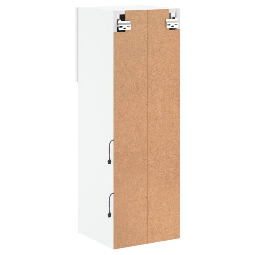 vidaXL Szafka TV, z LED, biała, 30,5x30x90 cm