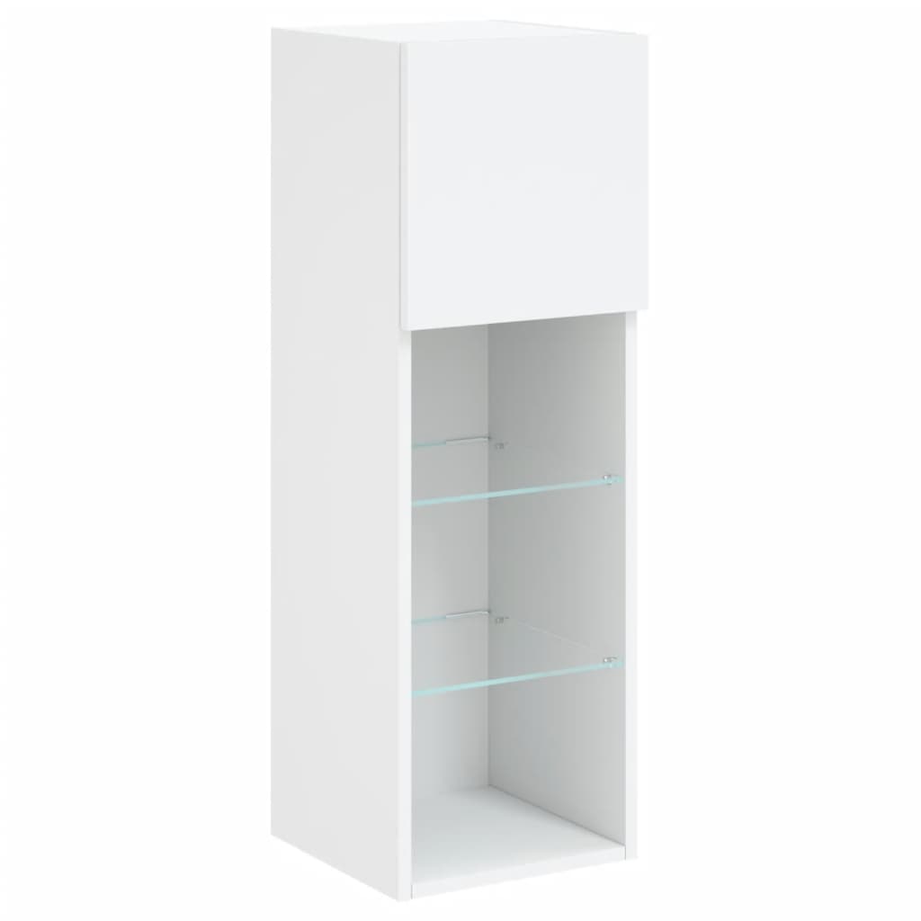 vidaXL Szafki TV, z LED, 2 szt., białe, 30,5x30x90 cm
