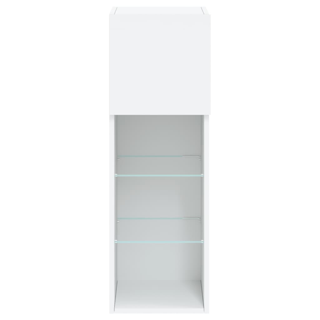 vidaXL Szafki TV, z LED, 2 szt., białe, 30,5x30x90 cm
