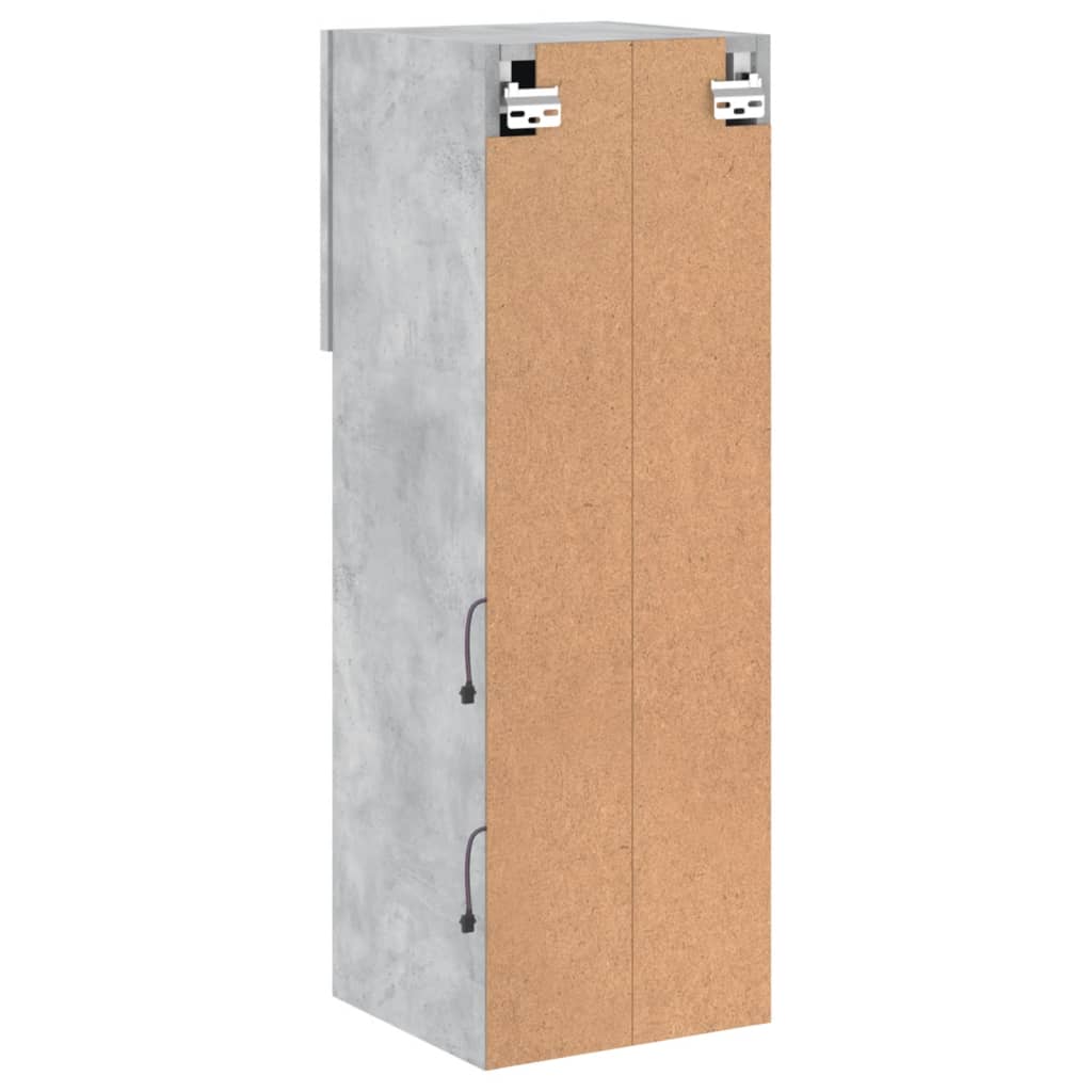vidaXL Szafki TV, z LED, 2 szt., szarość betonu, 30,5x30x90 cm