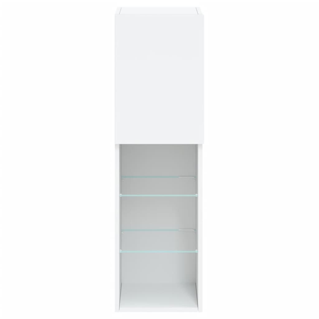vidaXL Szafka TV, z LED, biała, 30,5x30x102 cm