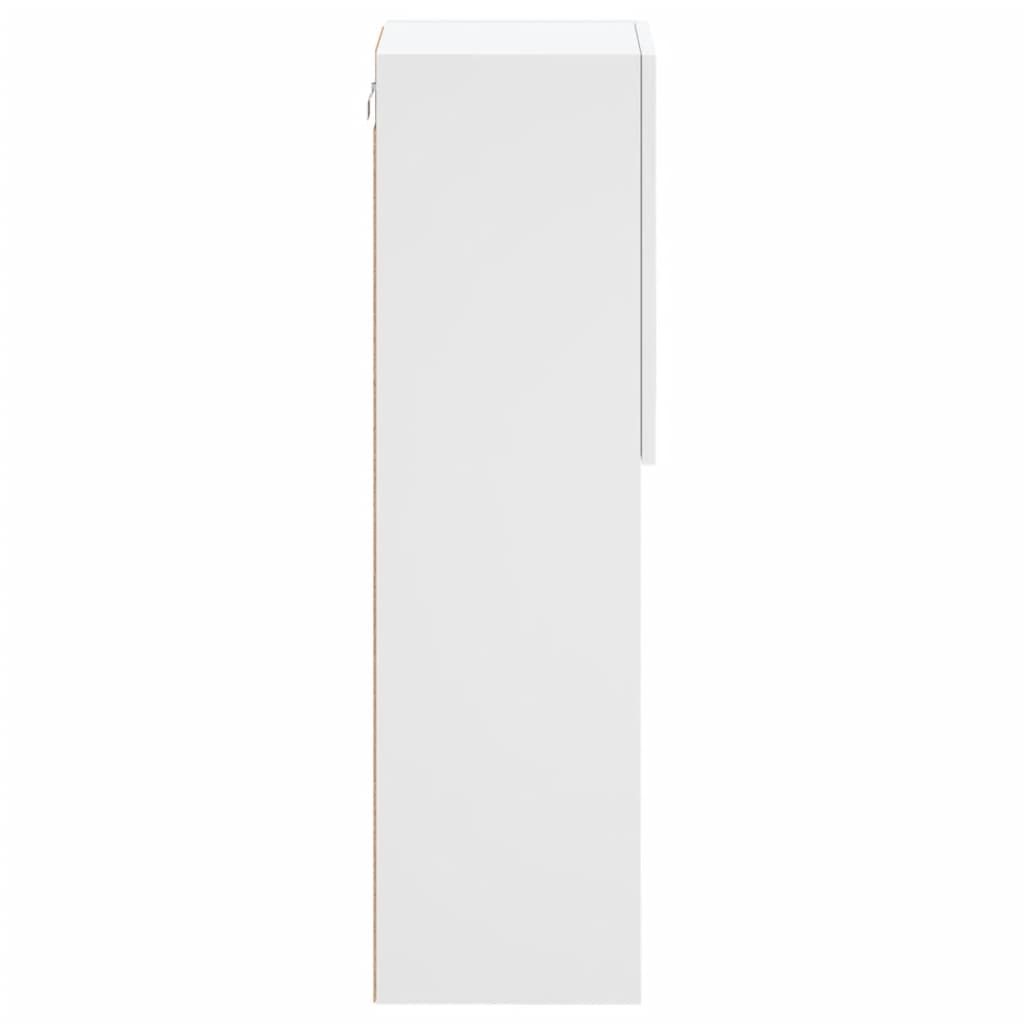 vidaXL Szafka TV, z LED, biała, 30,5x30x102 cm