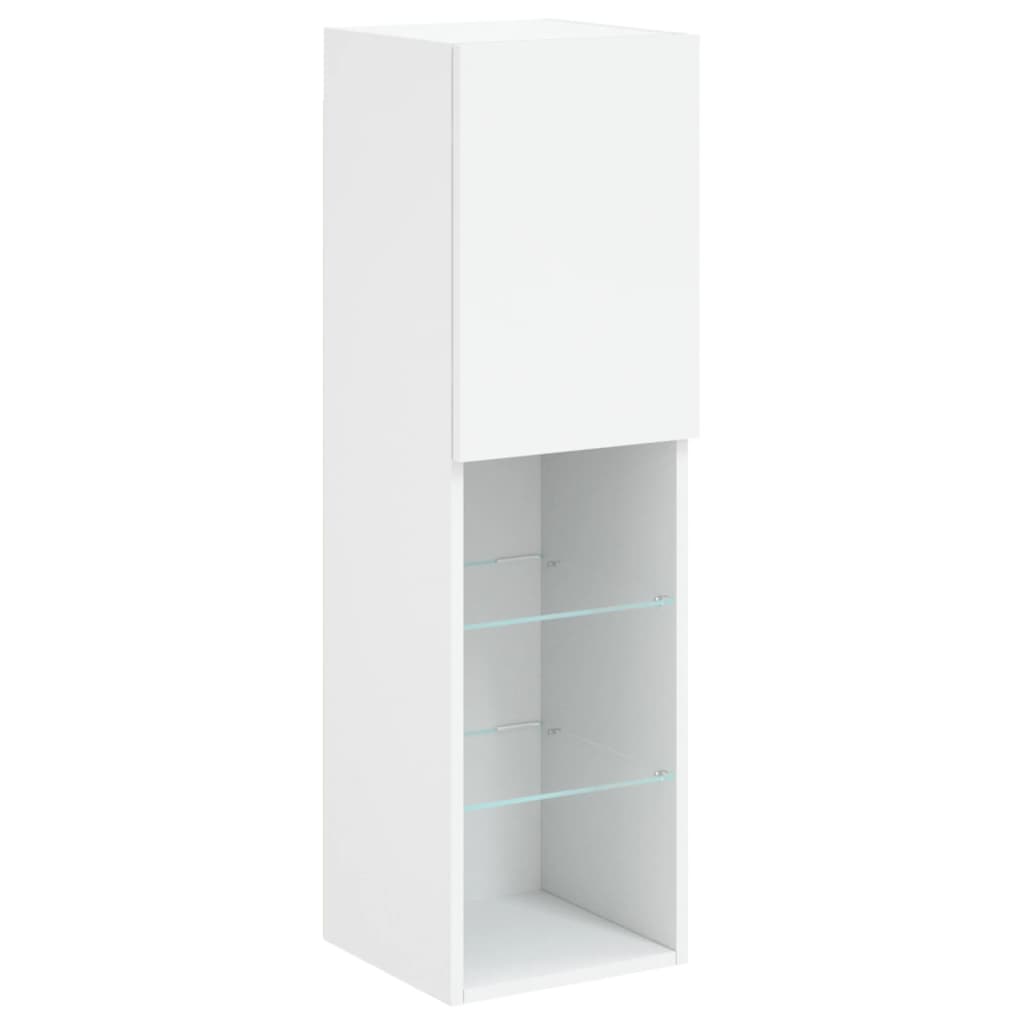 vidaXL Szafki TV, z LED, 2 szt., białe, 30,5x30x102 cm