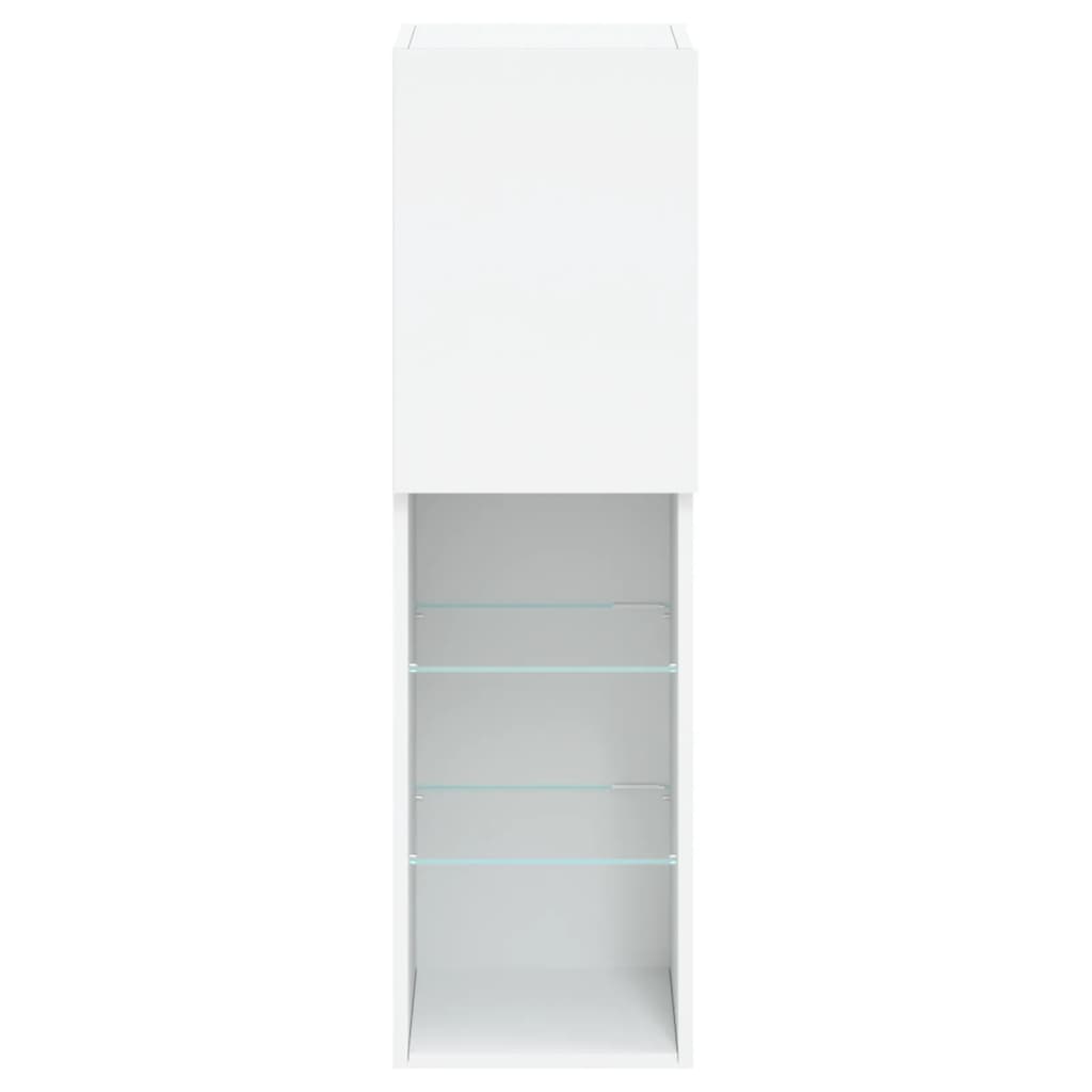 vidaXL Szafki TV, z LED, 2 szt., białe, 30,5x30x102 cm