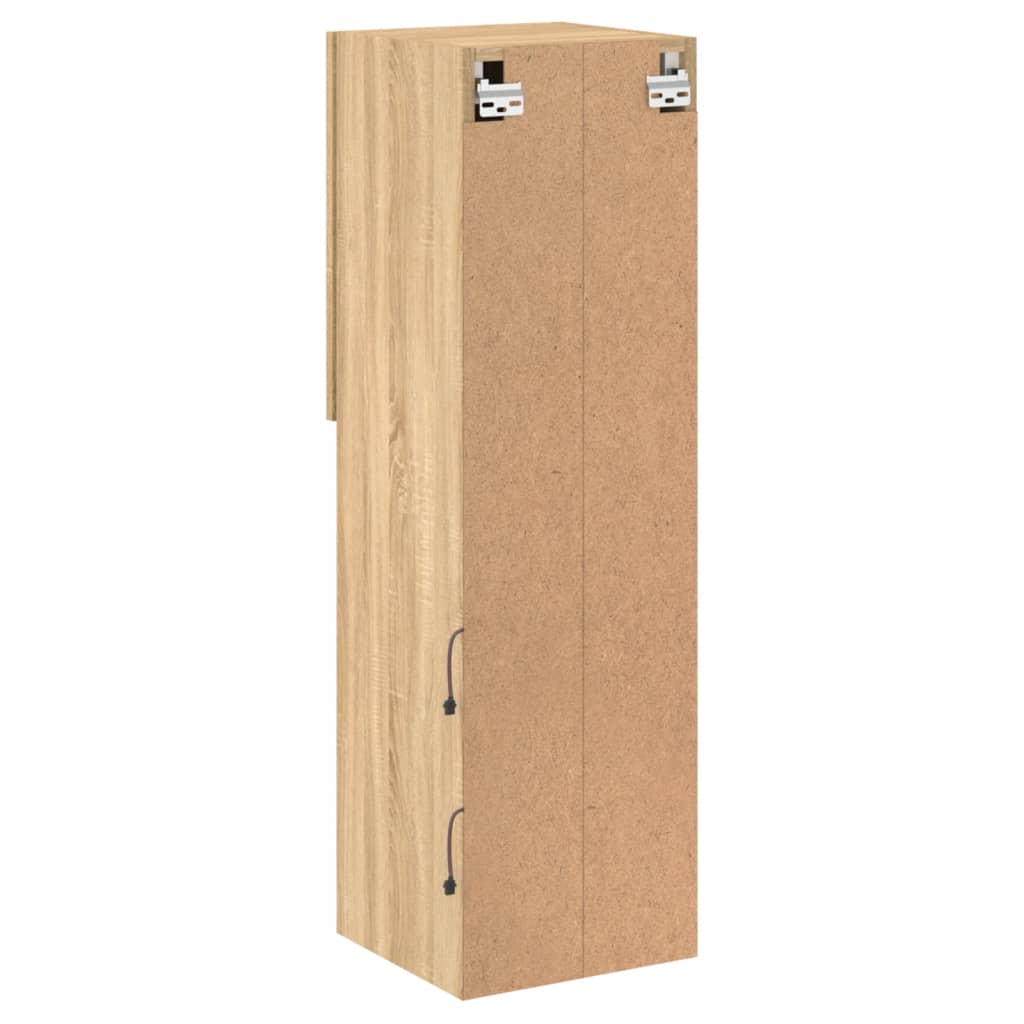 vidaXL Szafki TV, z LED, 2 szt., dąb sonoma, 30,5x30x102 cm