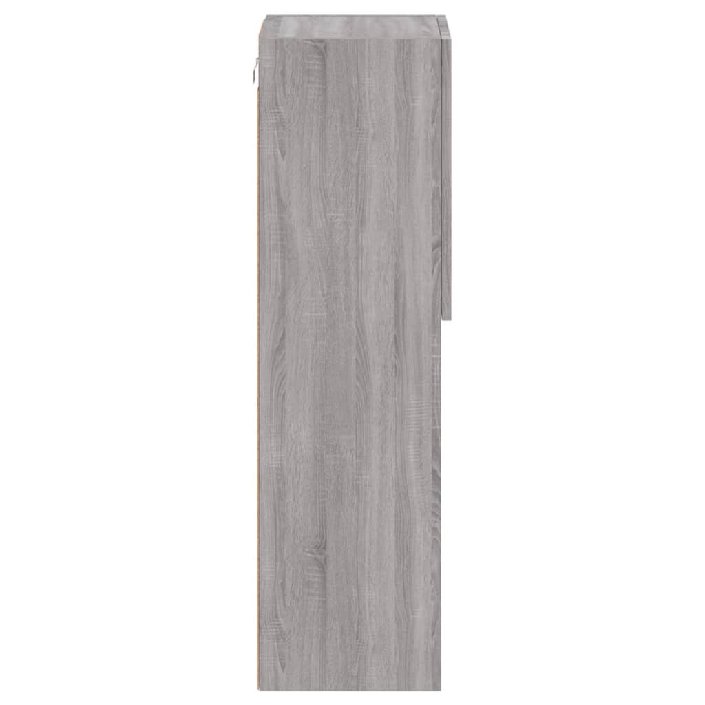 vidaXL Szafki TV, z LED, 2 szt., szary dąb sonoma, 30,5x30x102 cm