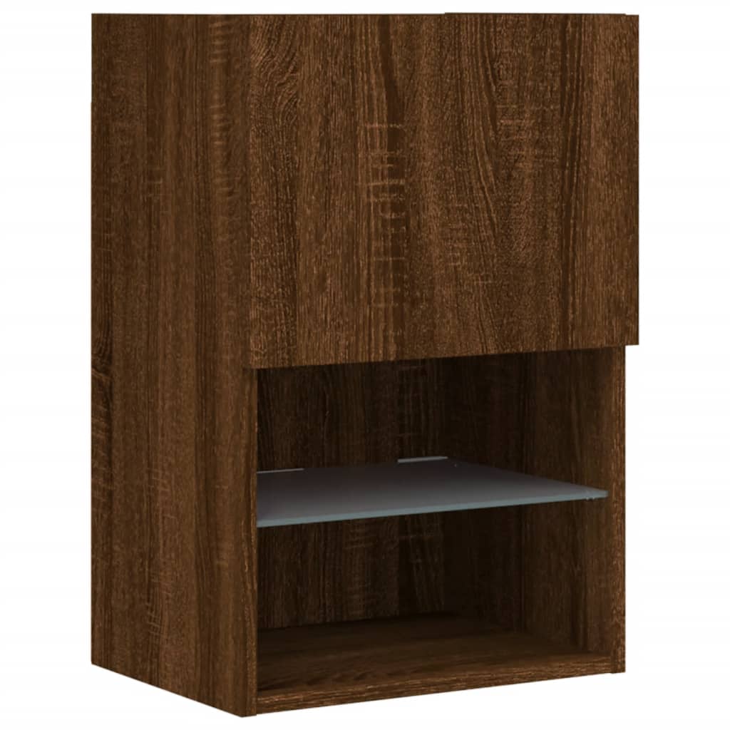 vidaXL Szafka TV z LED, brązowy dąb, 40,5x30x60 cm