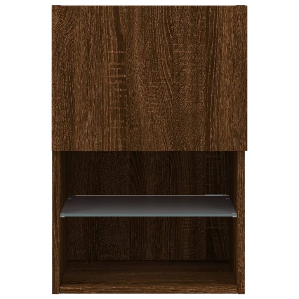 vidaXL Szafka TV z LED, brązowy dąb, 40,5x30x60 cm