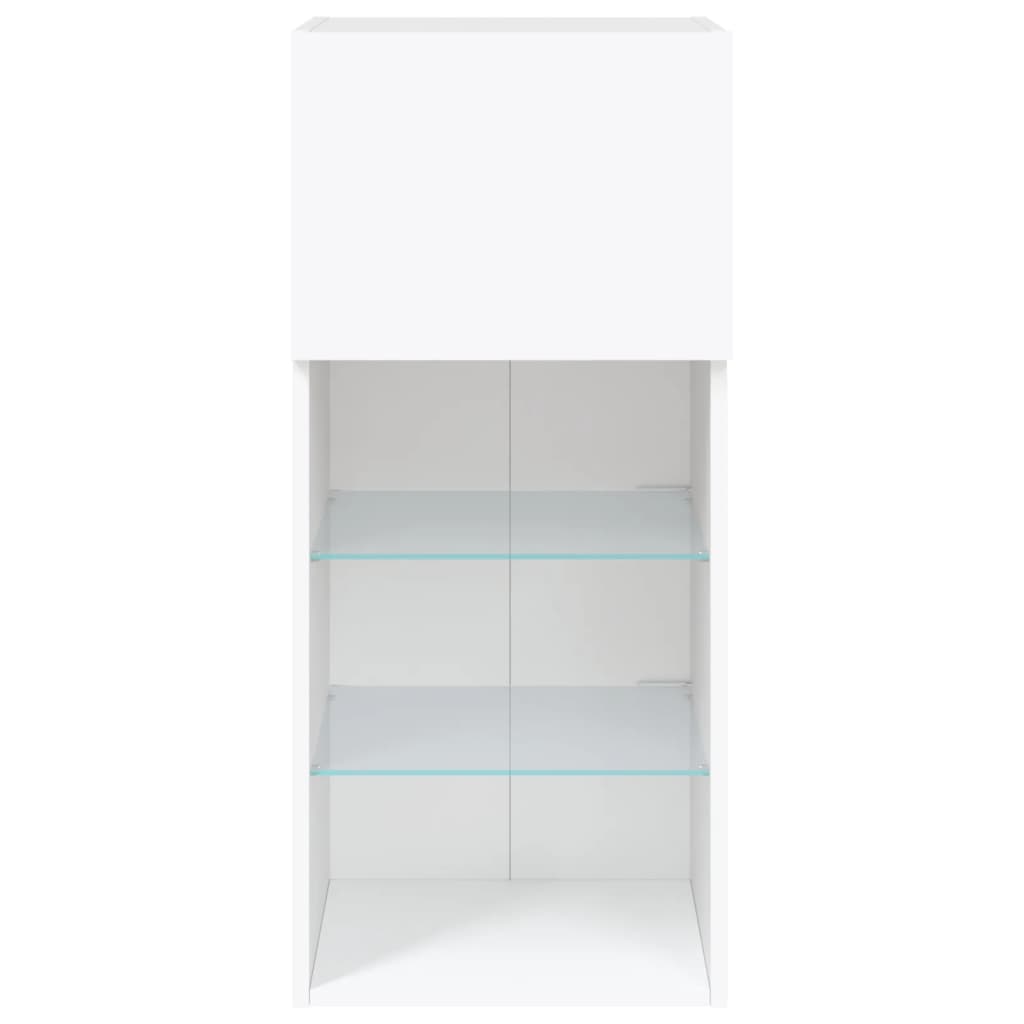 vidaXL Szafki TV, z LED, 2 szt., białe, 40,5x30x90 cm