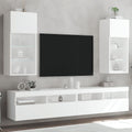 vidaXL Szafki TV, z LED, 2 szt., białe, 40,5x30x90 cm
