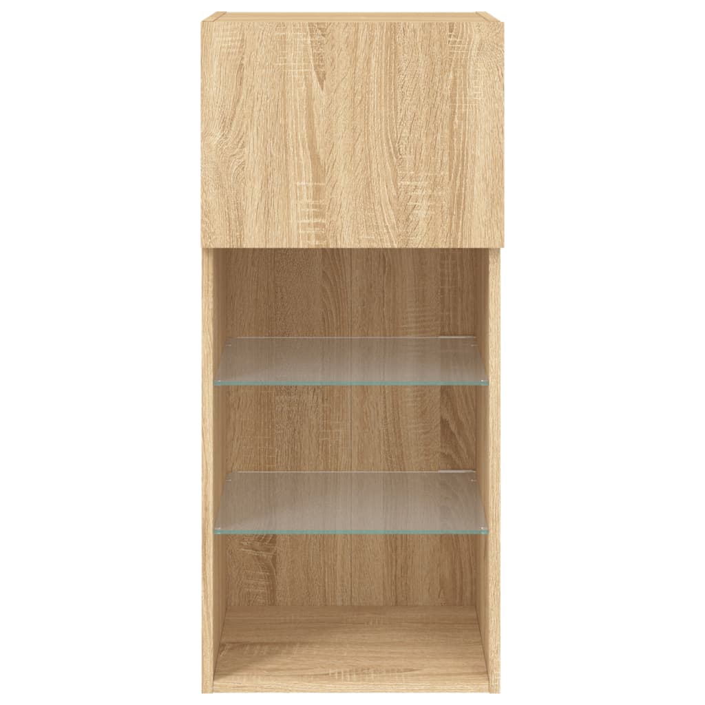 vidaXL Szafka TV z LED, dąb sonoma, 40,5x30x90 cm