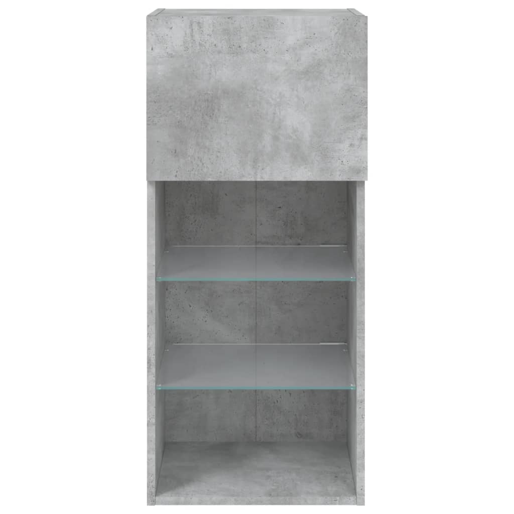 vidaXL Szafka TV z LED, szarość betonu, 40,5x30x90 cm