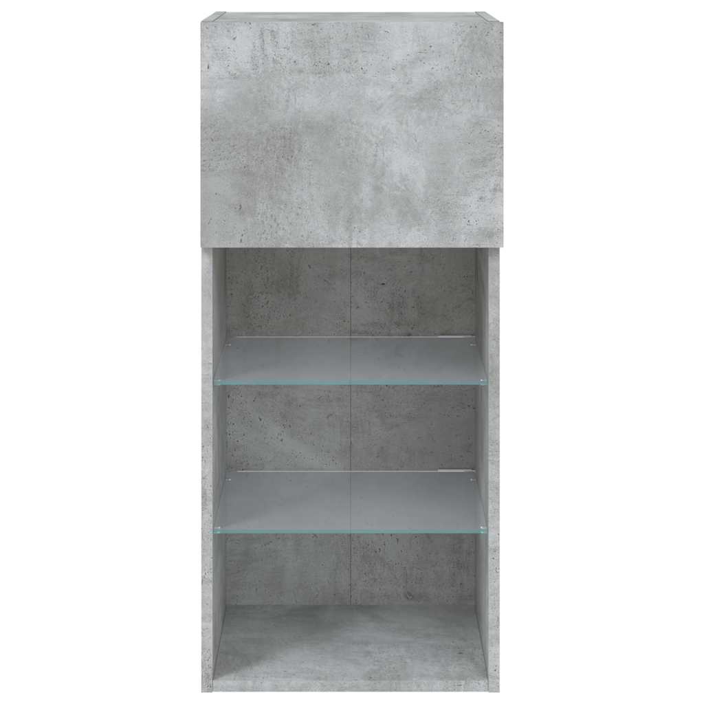 vidaXL Szafki TV, z LED, 2 szt., szarość betonu, 40,5x30x90 cm