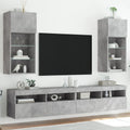 vidaXL Szafki TV, z LED, 2 szt., szarość betonu, 40,5x30x90 cm