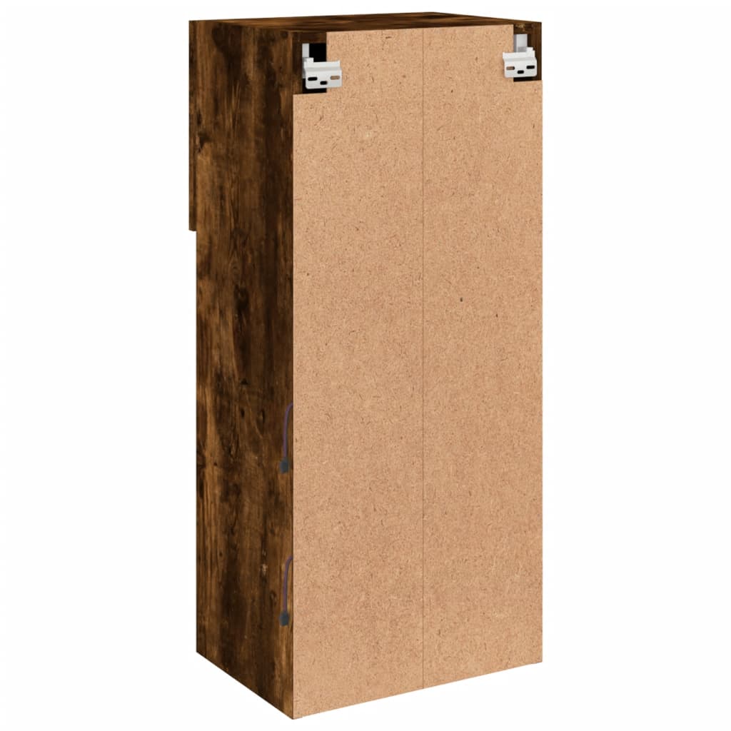 vidaXL Szafki TV, z LED, 2 szt., przydymiony dąb, 40,5x30x90 cm