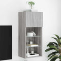 vidaXL Szafka TV z LED, szary dąb sonoma, 40,5x30x90 cm