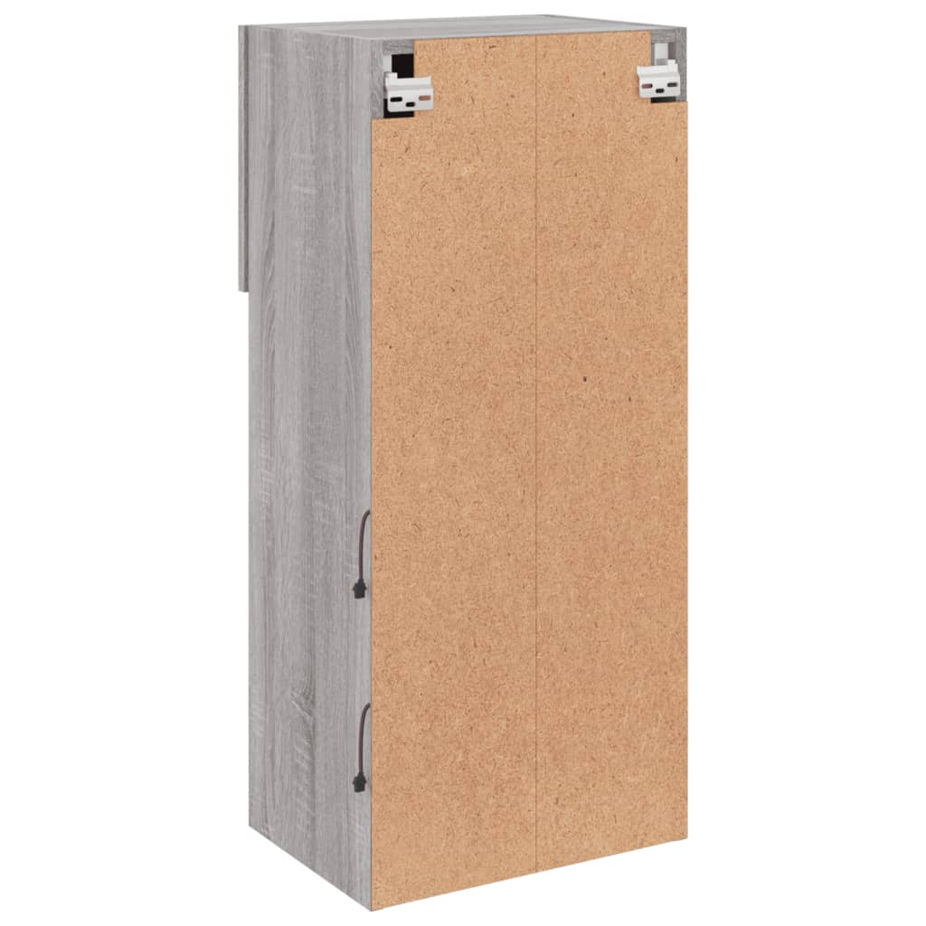 vidaXL Szafki TV, z LED, 2 szt., szary dąb sonoma, 40,5x30x90 cm