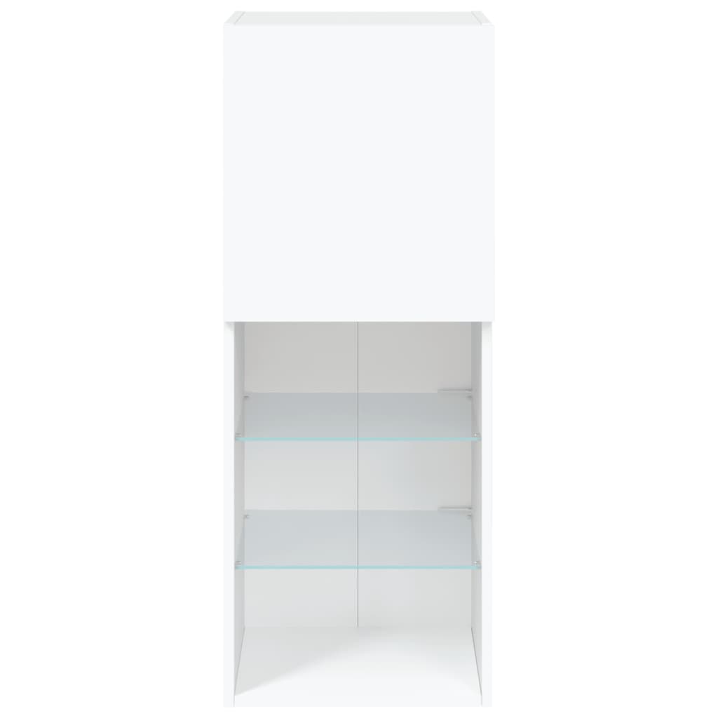 vidaXL Szafka TV z LED, biała, 40,5x30x102 cm
