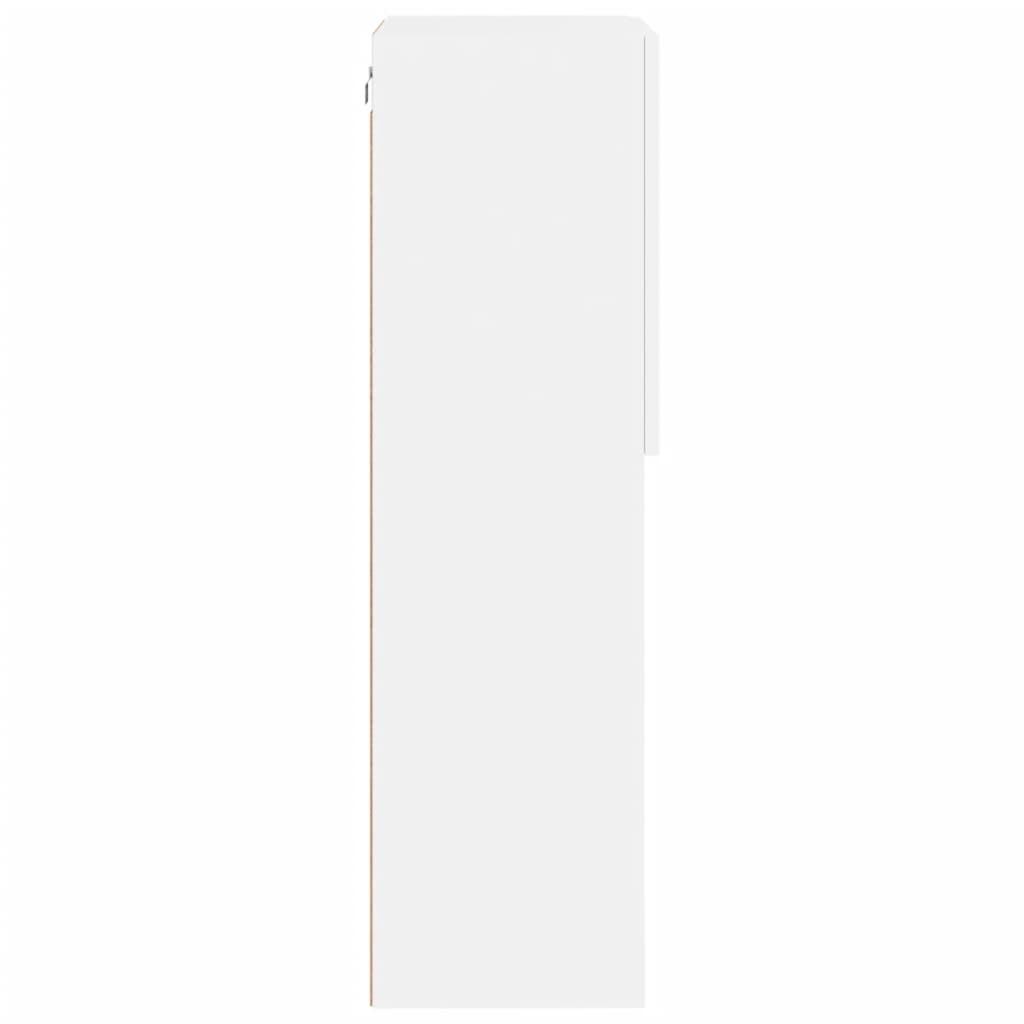 vidaXL Szafka TV z LED, biała, 40,5x30x102 cm