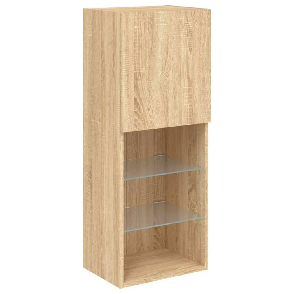 vidaXL Szafka TV z LED, dąb sonoma, 40,5x30x102 cm