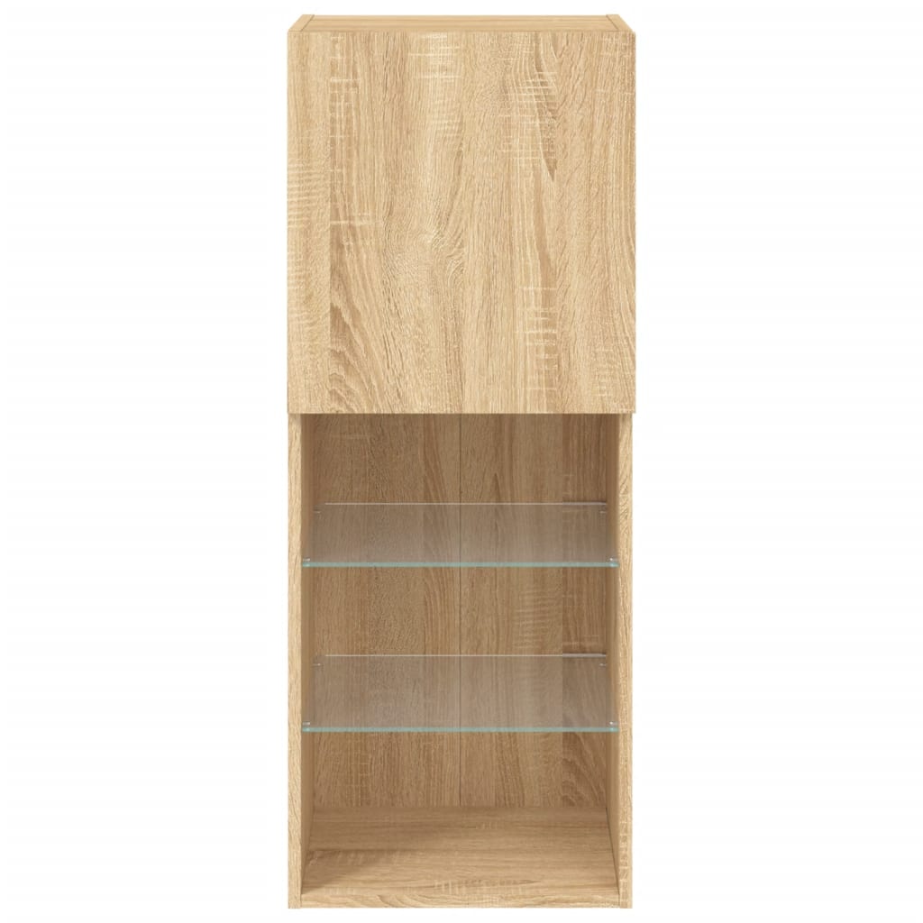 vidaXL Szafka TV z LED, dąb sonoma, 40,5x30x102 cm
