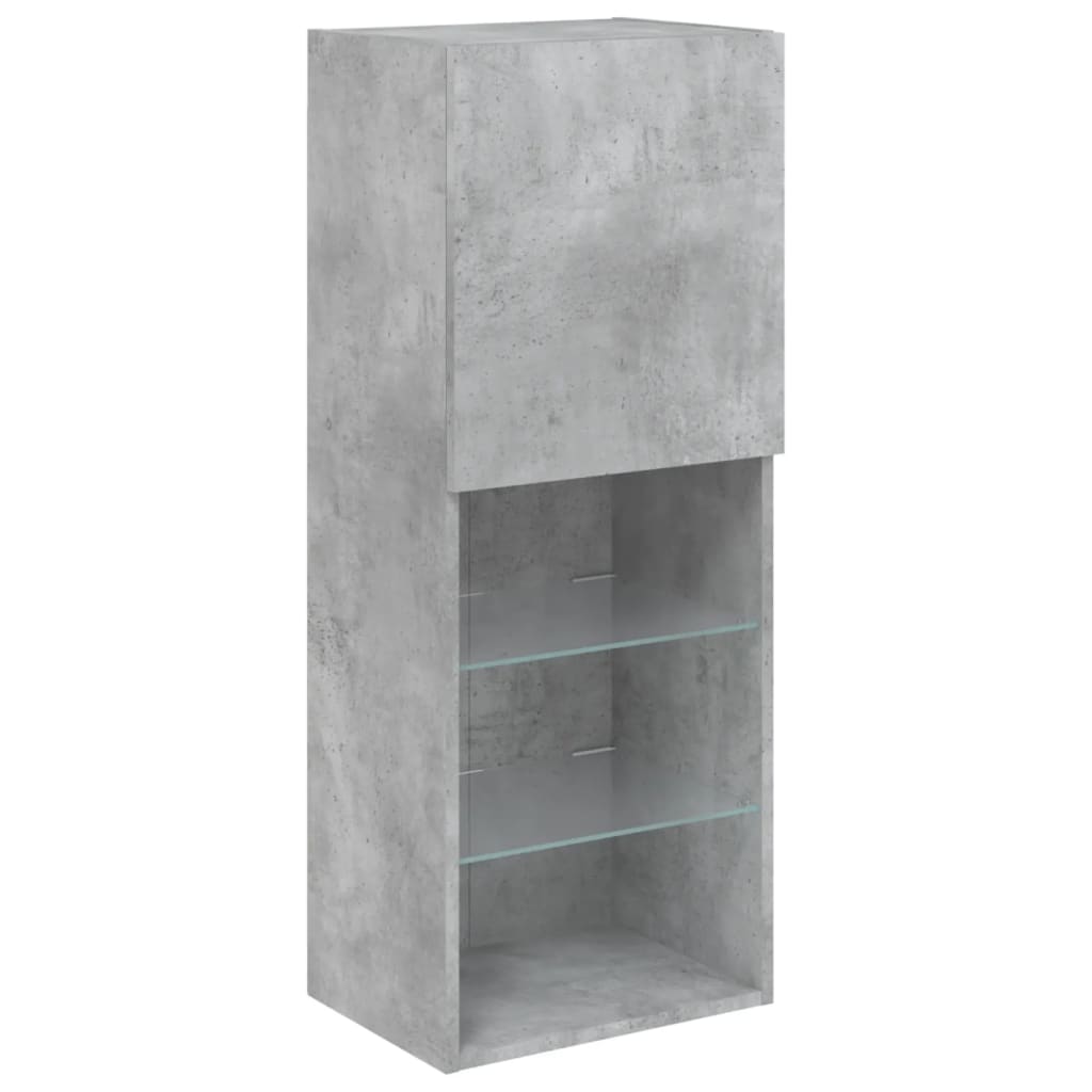 vidaXL Szafka TV z LED, szarość betonu, 40,5x30x102 cm