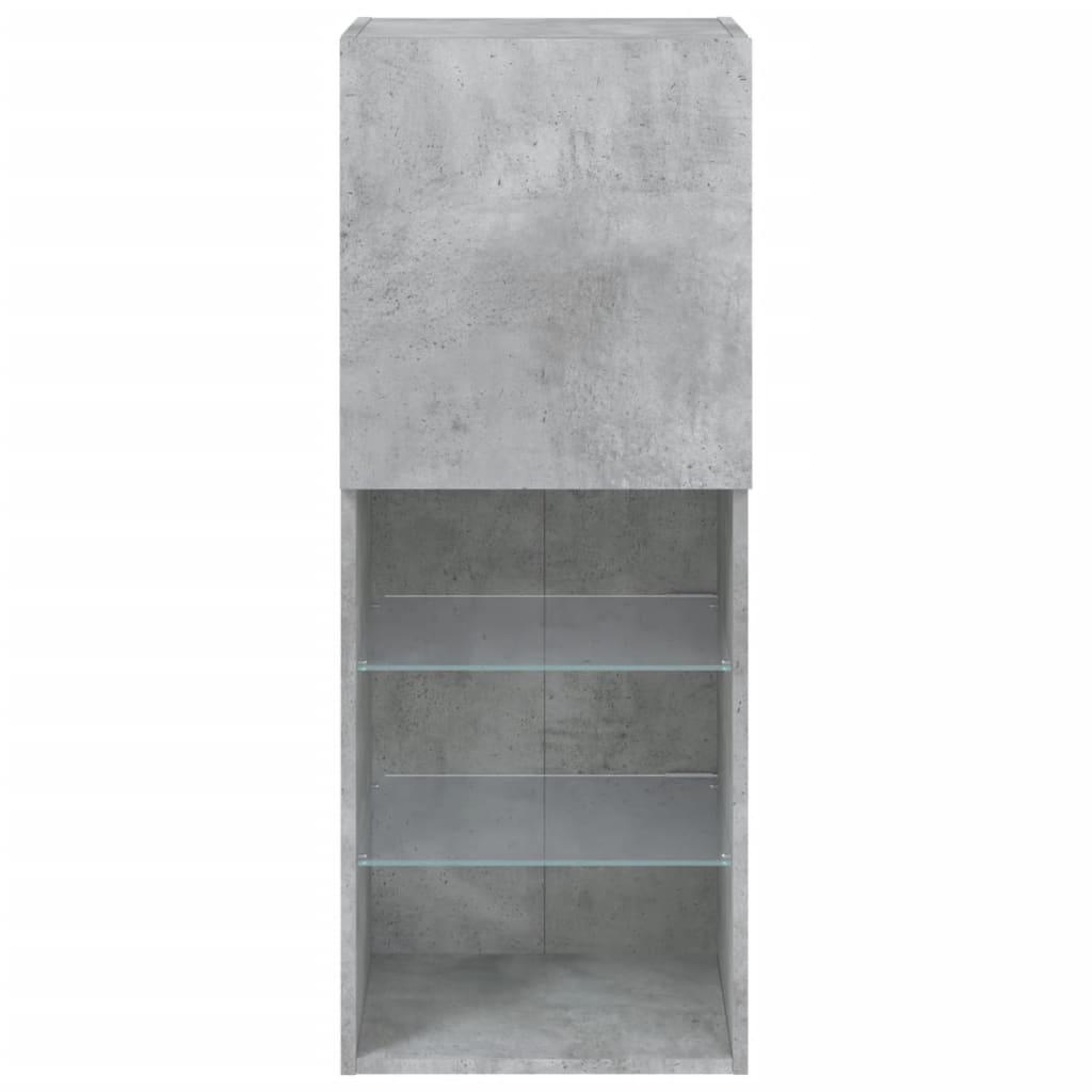vidaXL Szafka TV z LED, szarość betonu, 40,5x30x102 cm