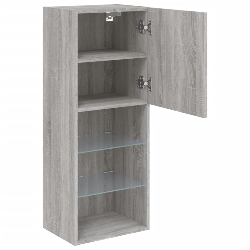 vidaXL Szafka TV z LED, szary dąb sonoma, 40,5x30x102 cm