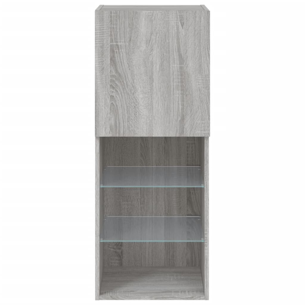 vidaXL Szafka TV z LED, szary dąb sonoma, 40,5x30x102 cm