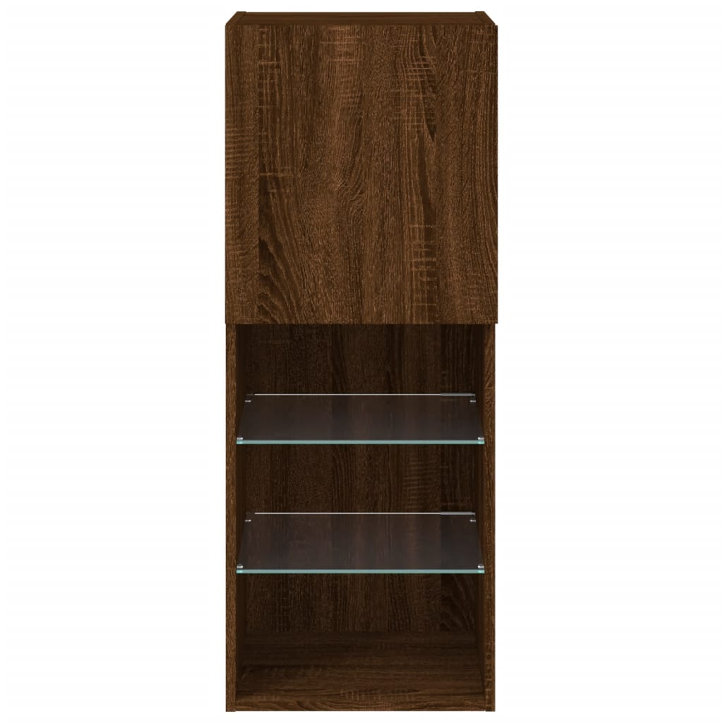 vidaXL Szafka TV z LED, brązowy dąb, 40,5x30x102 cm