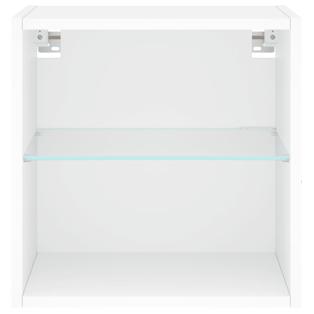 vidaXL Szafki nocne z oświetleniem LED, ścienne, 2 szt., białe