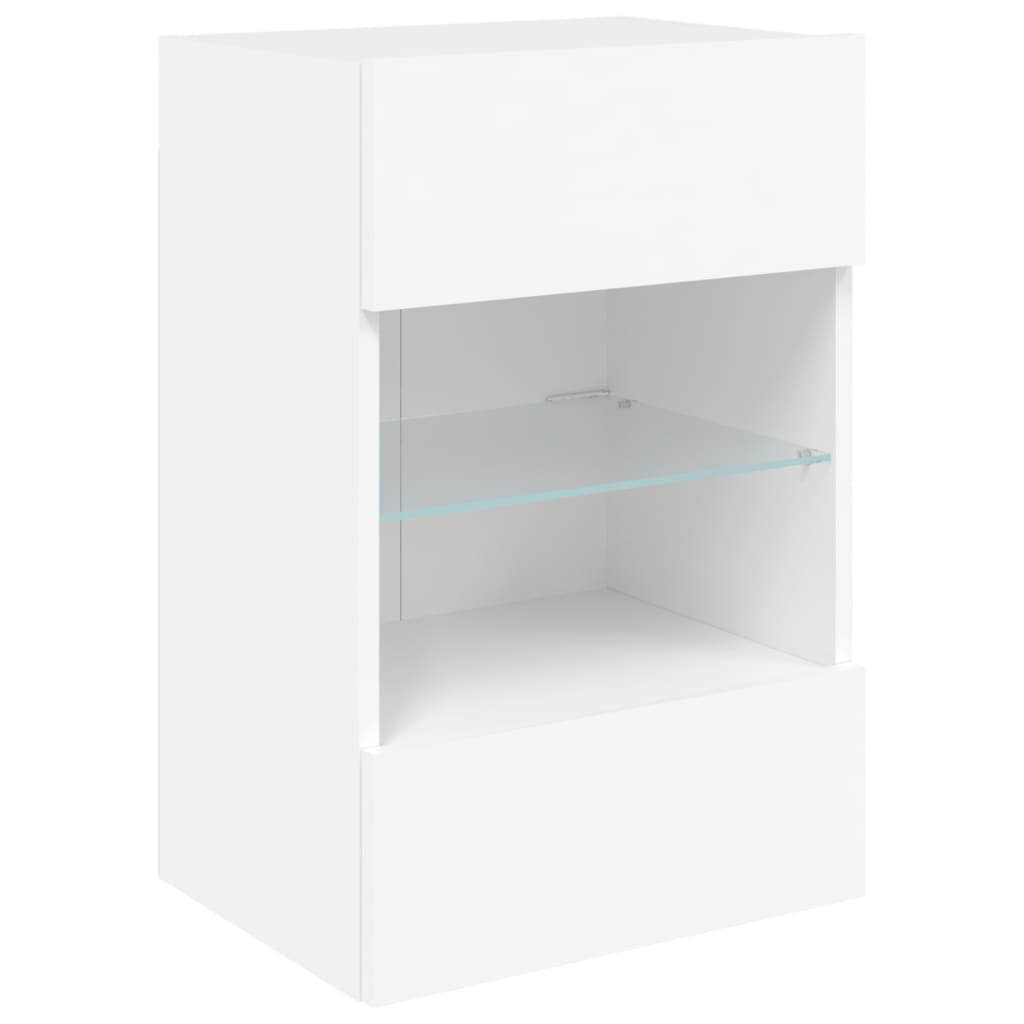 vidaXL Ścienna szafka TV z LED, biała, 40x30x60,5 cm