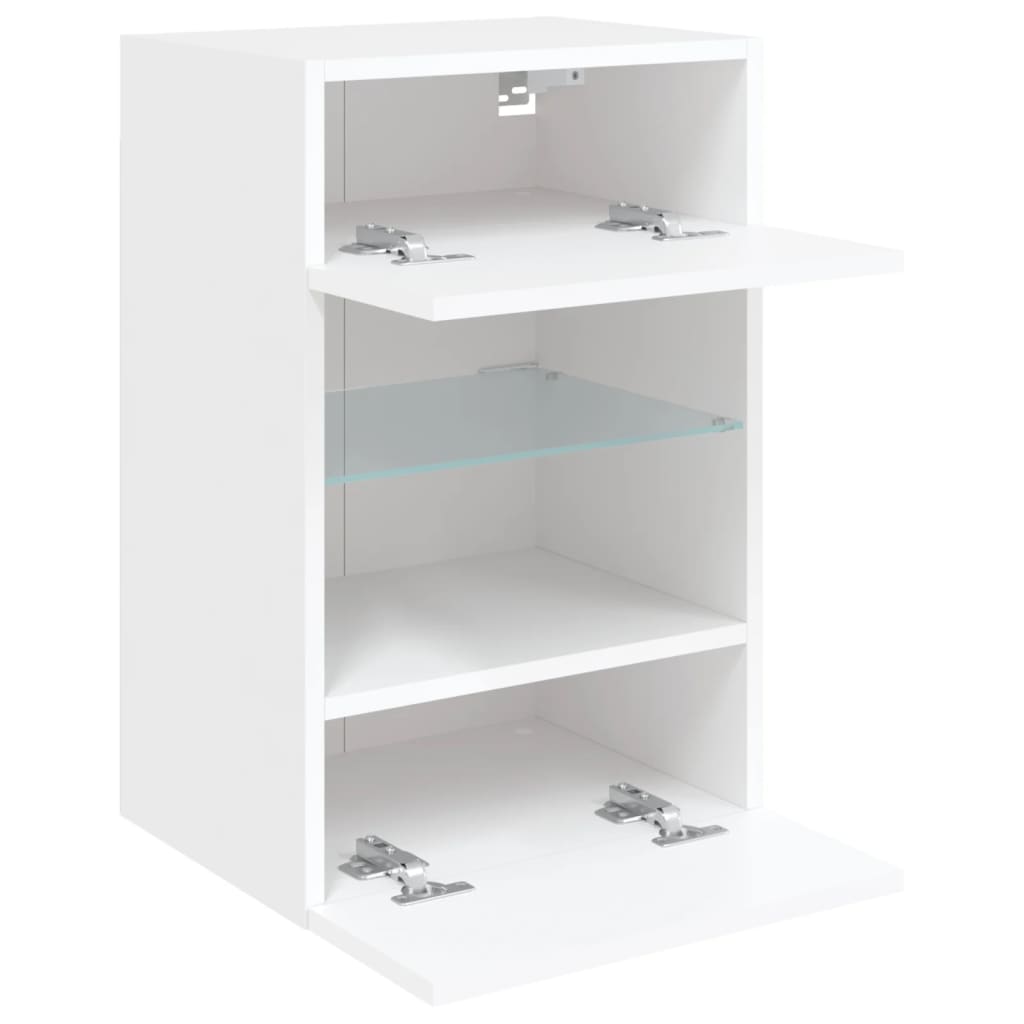 vidaXL Ścienna szafka TV z LED, biała, 40x30x60,5 cm