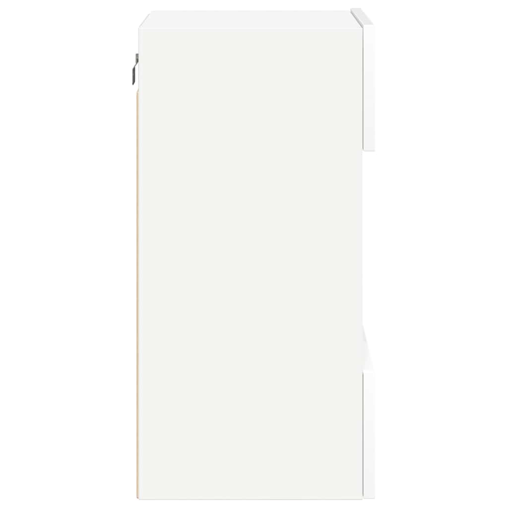 vidaXL Szafki wiszące z oświetleniem LED do telewizora, 2 szt., białe, 40x30x60,5 cm