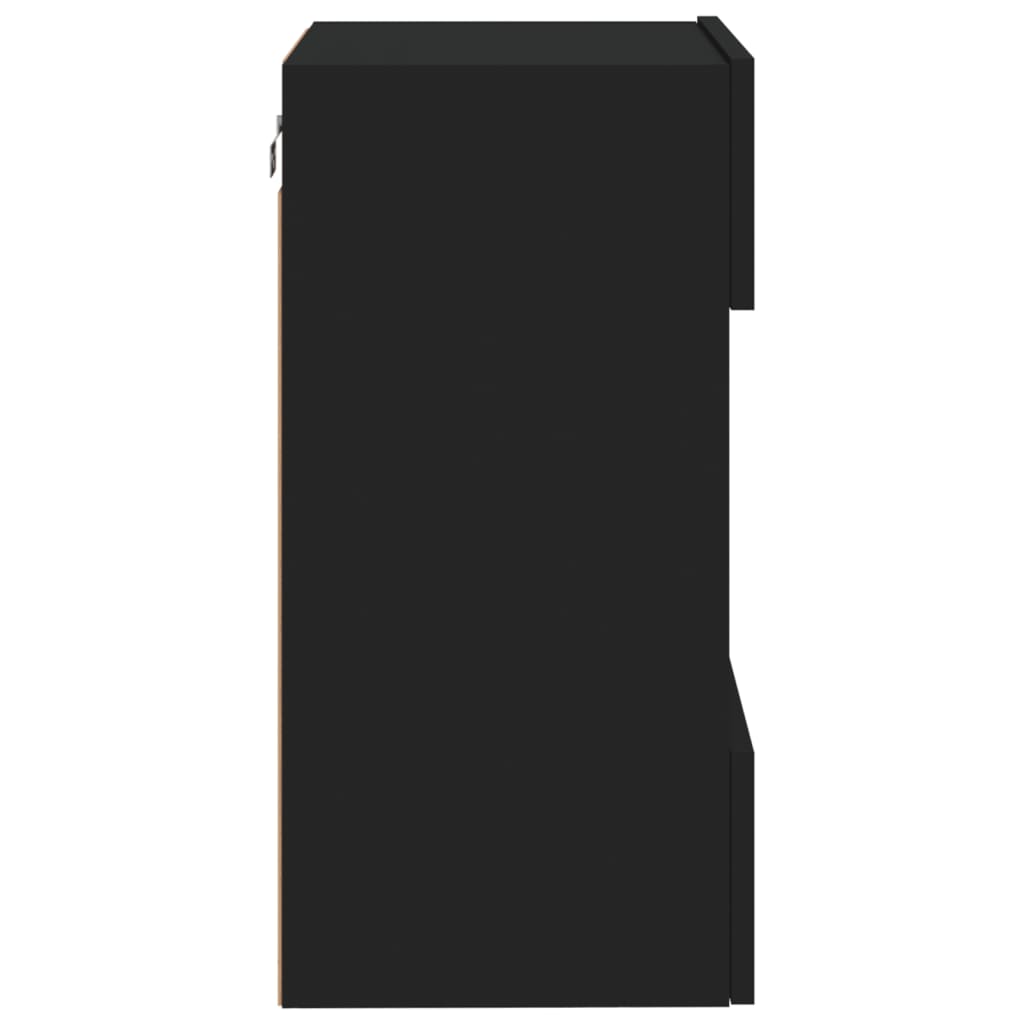 vidaXL Ścienna szafka TV z LED, czarna, 40x30x60,5 cm