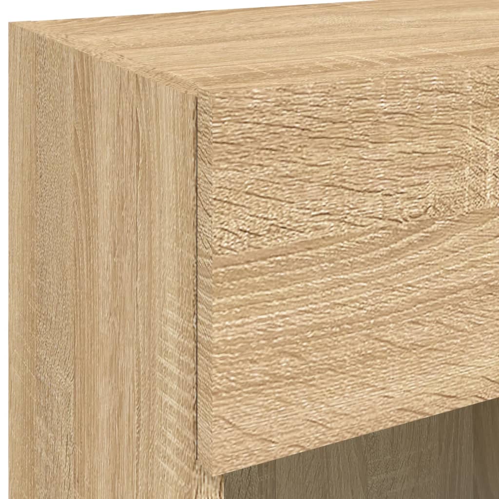 vidaXL Ścienna szafka TV z LED, dąb sonoma, 40x30x60,5 cm