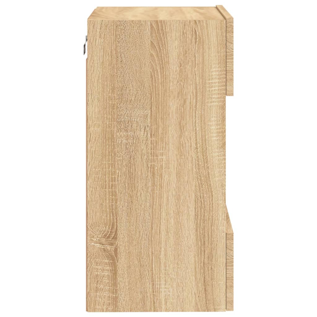 vidaXL Ścienna szafka TV z LED, dąb sonoma, 40x30x60,5 cm