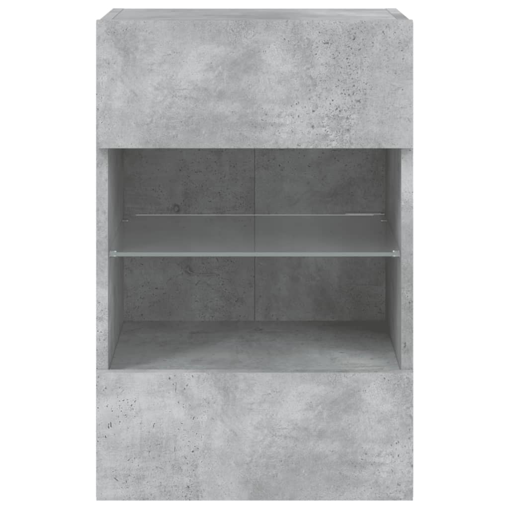 vidaXL Ścienna szafka TV z LED, szarość betonu, 40x30x60,5 cm