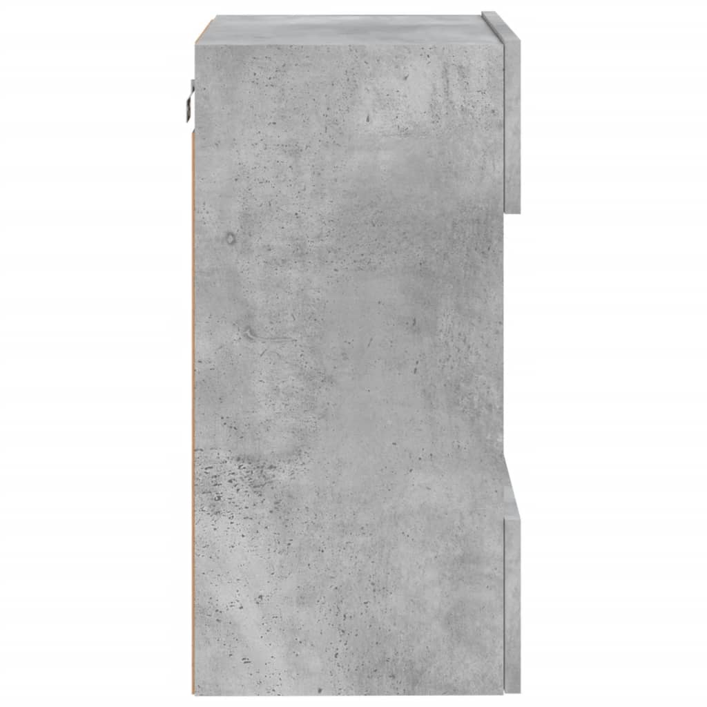 vidaXL Ścienna szafka TV z LED, szarość betonu, 40x30x60,5 cm