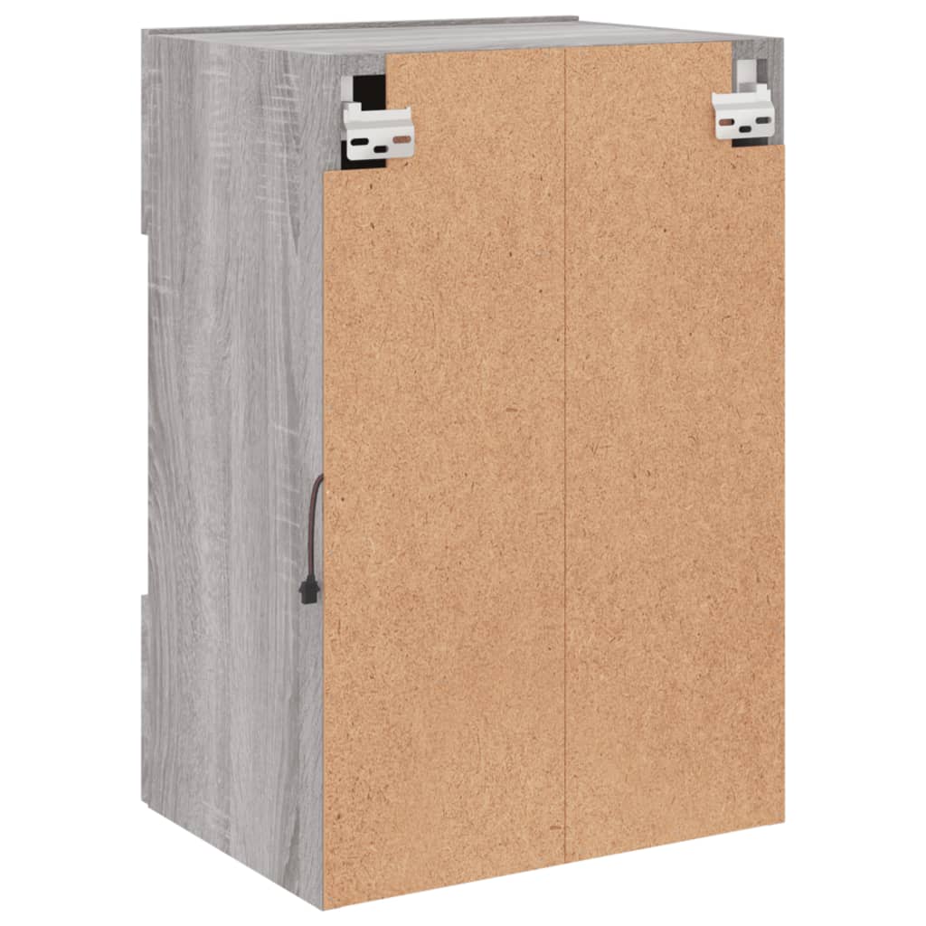 vidaXL Ścienna szafka TV z LED, szary dąb sonoma, 40x30x60,5 cm