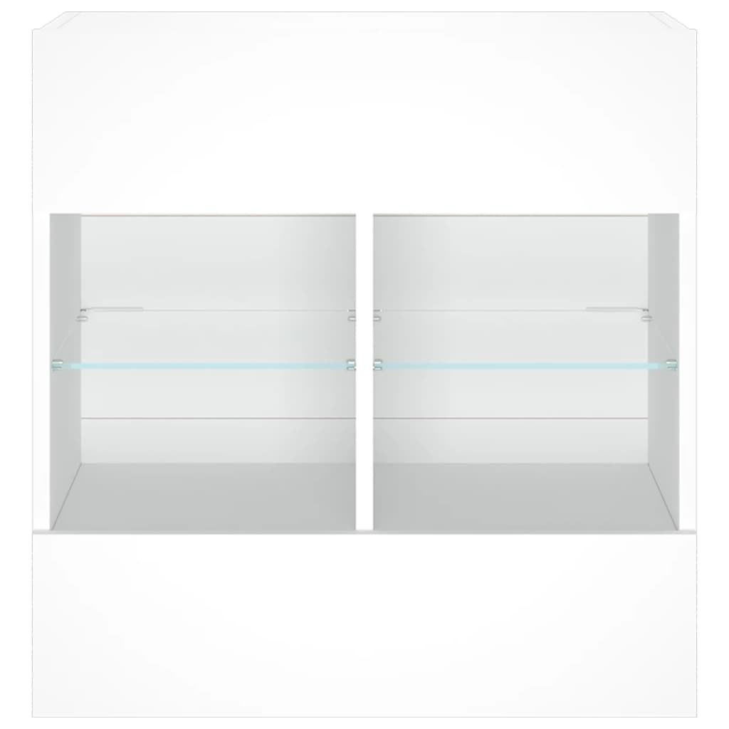 vidaXL Ścienna szafka TV z LED, biała, 58,5x30x60,5 cm