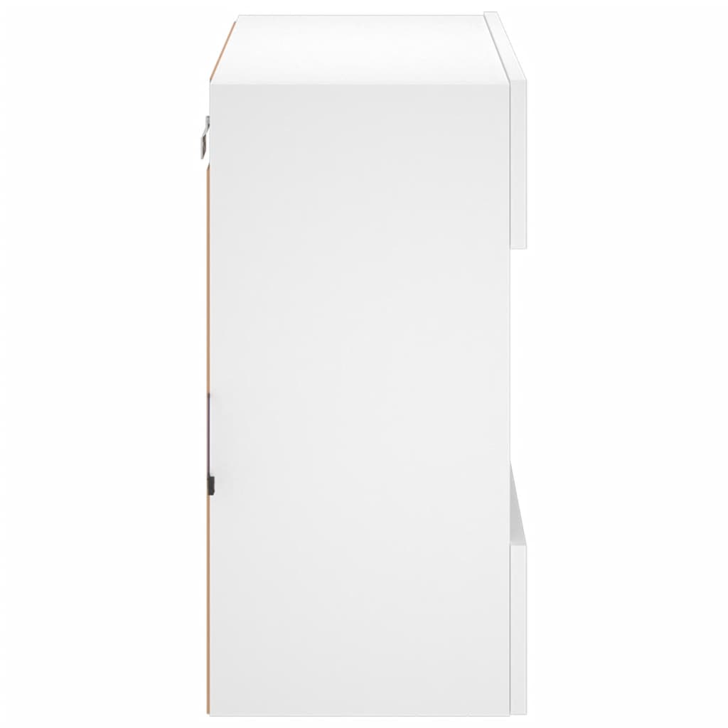 vidaXL Ścienna szafka TV z LED, biała, 58,5x30x60,5 cm
