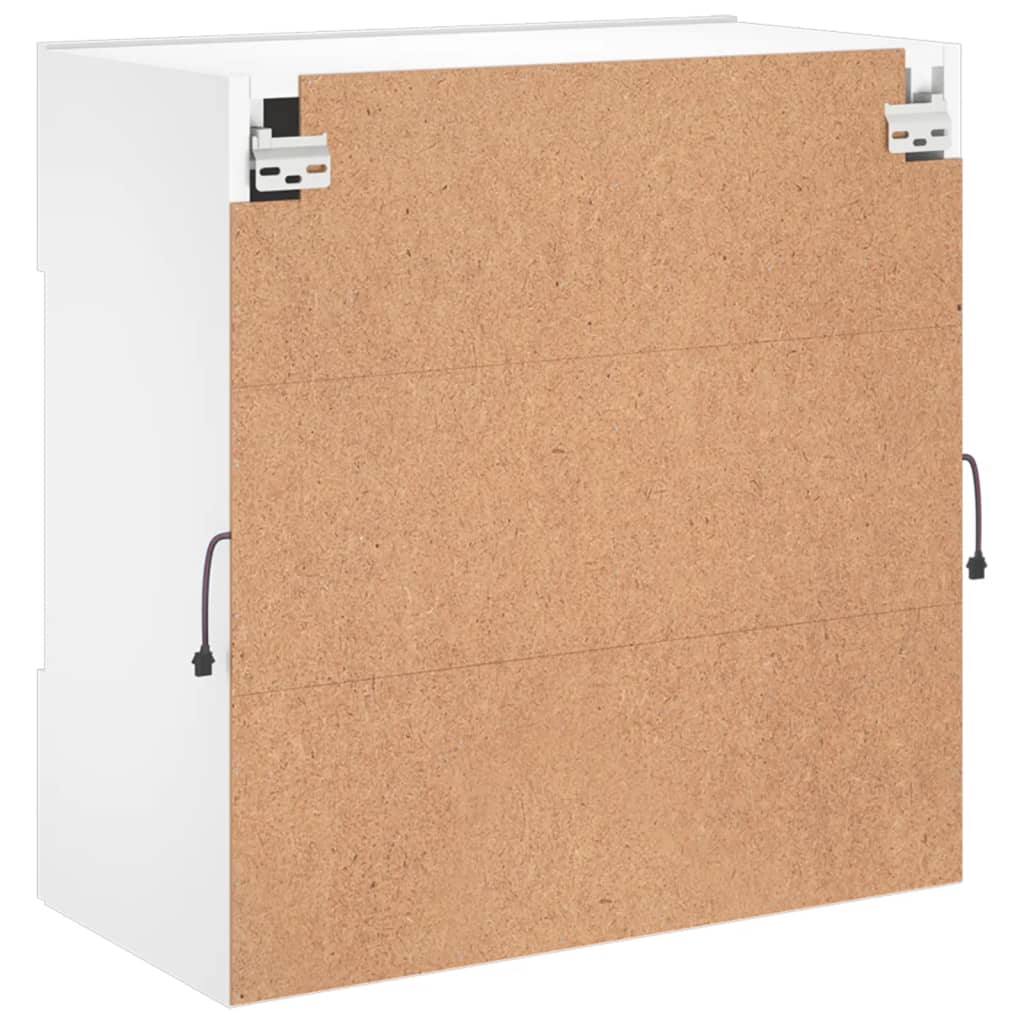 vidaXL Ścienna szafka TV z LED, biała, 58,5x30x60,5 cm